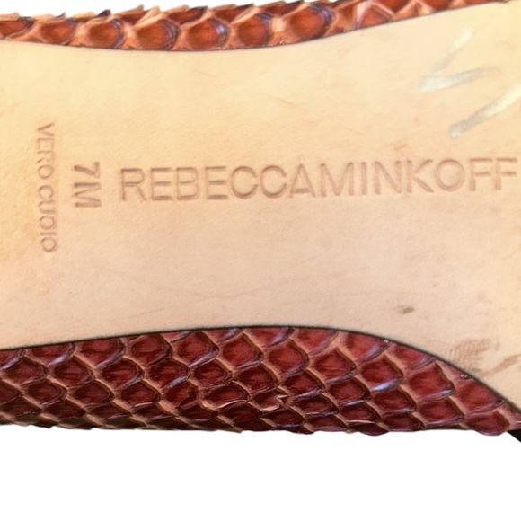 Rebecca Minkoff Paprika Python Leather Snakeskin Brie D’Orsay Heels - 7 - Picture 14 of 16